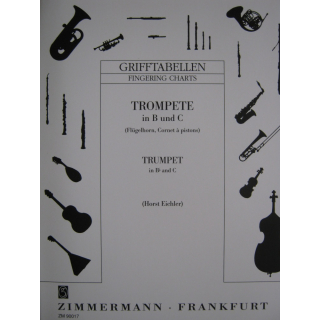Grifftabelle Trompete Bb C Flügelhorn Cornet ZM90017
