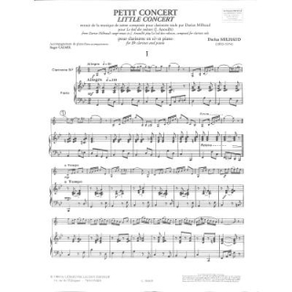 Milhaud Calmel Petit Concert Klarinette Klavier GB3848