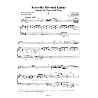 Prokofieff Sonate op 94 Flöte Klavier SIK2109