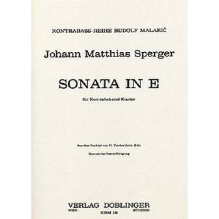 Sperger Sonata in E Kontrabass Klavier KRM18