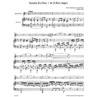 Mendelssohn Sonate Es-Dur Klarinette Klavier BA8151