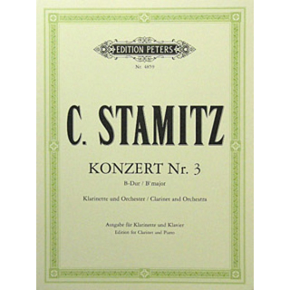 Stamitz Konzert 3 B Dur Klarinette Orchester EP4859