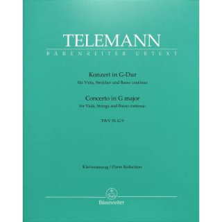 Telemann Konzert G-Dur TWV 51/G9 Viola Klavier BA5878-90