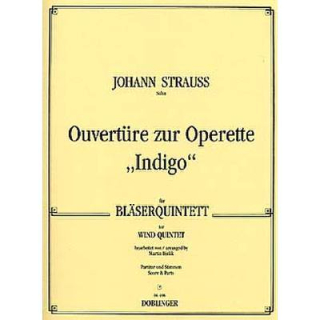 Strauss Ouvertüre zur Operette Indigo Bläser Quintett DO06498