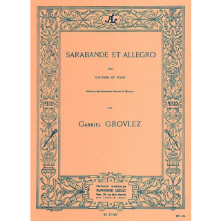 Grovlez Sarabande et Allegro for Oboe and Piano AL21162