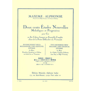 Alphonse 200 Etudes Nouvelles 3 Horn AL16721