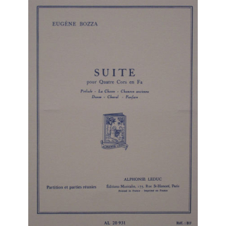 Bozza Suite f&uuml;r Horn Quartett in F AL20931