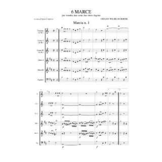 Hertel 6 Marches Trompete 2 Hörner 2 Oboen Fagott TIB02