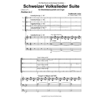 Rippas Schweizer Volksliedersuite 4 Blechbläser Orgel TB4462
