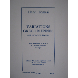 Tomasi Variations Gregoriennes Sur un Salve Regina Trp Orgel AL23437