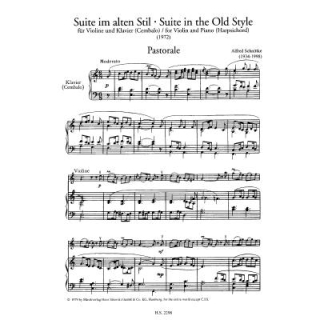 Schnittke Suite im alten Stil Violine Klavier SIK2298