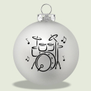 Weihnachtskugeln mit Schlagzeug-Druck silber matt 3-er Set