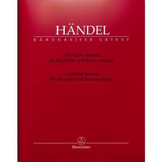 Händel Sämtliche Sonaten Blockflöte Basso continuo BA4259