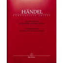 Händel Sämtliche Sonaten Blockflöte Basso continuo BA4259