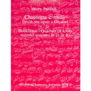 Purcell Chaconne c-moll Blockflöten-Quartett MVB26-P