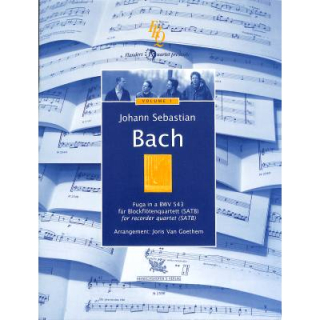 Bach Fuge in a BWV543 Blockflötenquartett SATB N2590