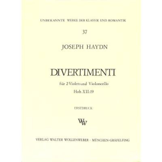 Haydn Divertimenti HOB XII:19 für 2 Violen Violoncello WW37