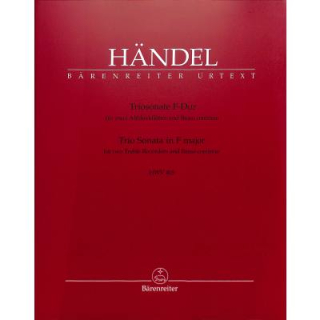 Händel Triosonate F-Dur HWV 405 für 2 Altblockflöten Basso Continuo BA4261