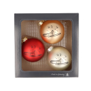 Weihnachtskugeln mit Posaune-Druck in 3 Farben 3-er Set
