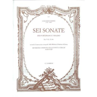 Boccherini 6 Sonaten op 5 (g 25-30) Violine Klavier GZ6167