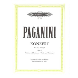 Paganini Konzert 1 D-Dur op 6 Violine Klavier EP1991