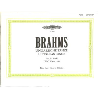 Brahms Ungarische Tänze 1 WoO 1 Nr 1-10 Piano Duett EP2100a