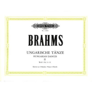 Brahms Ungarische Tänze 2 WoO 2 Nr 11-21 Piano Duett EP2100b