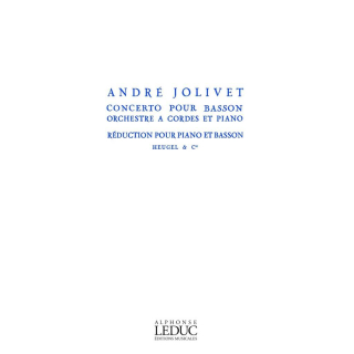 Jolivet Concerto Bassoon String Orchestra Piano HE31669