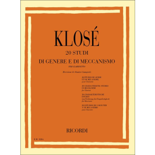 Klose 20 Studi di Genere e di Meccanismo Klarinette ER2004