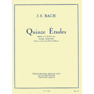 Bach 15 Etudes Adaptees a la Clarinette AL21245