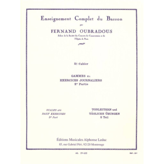 Oubradous Enseignement Complet Vol. 2 Fagott AL19635