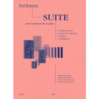 Bonneau Suite pour Saxophone Alto et Piano AL20303