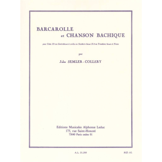 Semler-Collery Barcarolle et Chanson Bachique Tuba Klavier AL21280