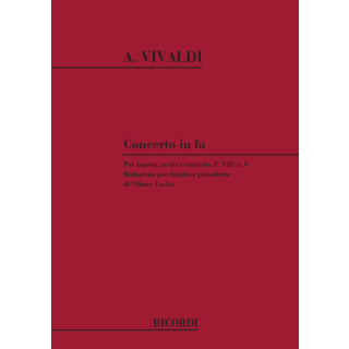 Vivaldi Concerto in Fa F VIII No 8 Fagott Klavier NR131437