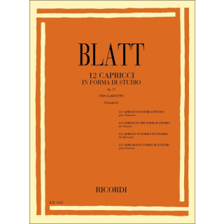 Blatt Capricci in Forma die Studio Op. 17 Klarinette ER2455