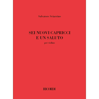 Sciarrino Sei Nuovi Capricci un Saluto Violine NR142647