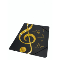 Gummizugmappe All I need is music golden A4 2