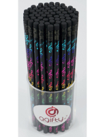 Bleistift Violinschlüssel schwarz/bunt mit Radiergummi 