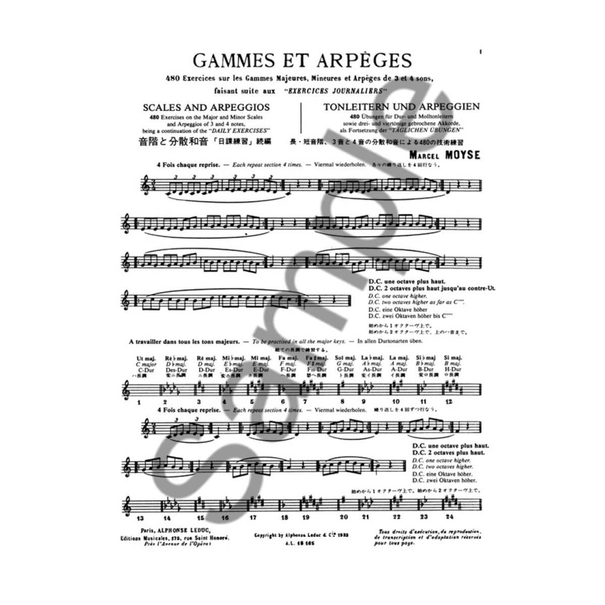 Moyse Gammes et Arpeges 480 Exercises pour Flute günstig kaufen im