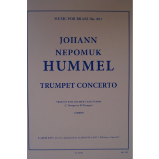 Hummel Trumpet Concerto Trompete B/C Klavier AL28564