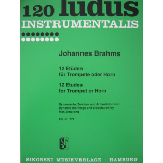 Brahms 12 Et&uuml;den Trompete oder Horn SIK777