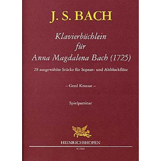 Bach Klavierbuechlein Anna Magdalena Bach 2 Blockfloeten N2264