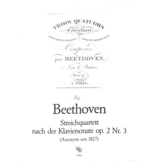 Beethoven Streichquartett nach der Klaviersonate C-Dur op 2/3 WW206