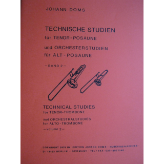 Doms Technische Studien Tenor Alt Posaunen Band 2 JD1002