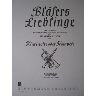 Kutsch Bl&auml;sers Lieblinge Trompete od Klarinette ZM12252