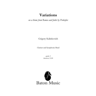 Kalinkovich Variations on theme Romeo and Juliet Concert Band BM359