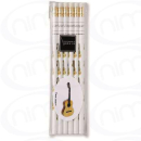 Bleistift Gitarre mit Radiergummi 6 Stück Set