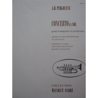Pergolese Concerto en Sol Trompete Klavier GB3043