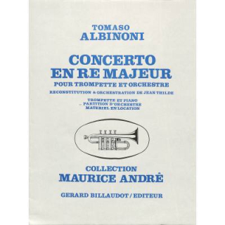 Albinoni Concerto en Re Majeur Trompete Klavier GB1634