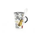 Cappuccino Tasse Geige mit Loeffel